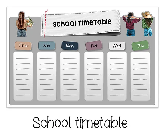 ""Fashion girls" School labels packs