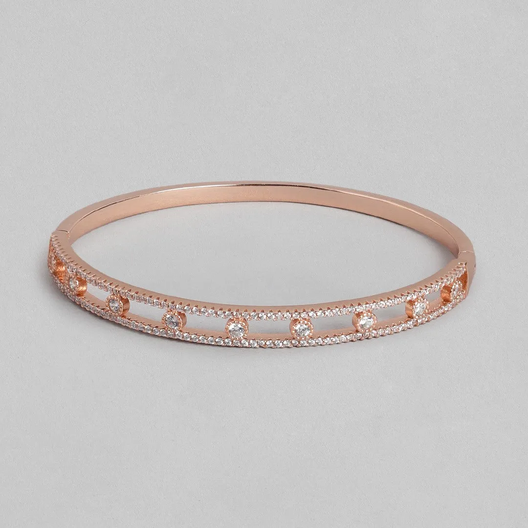 Radiant Elegance Rose Gold-Plated 925 Sterling Silver Kada Bracelet
