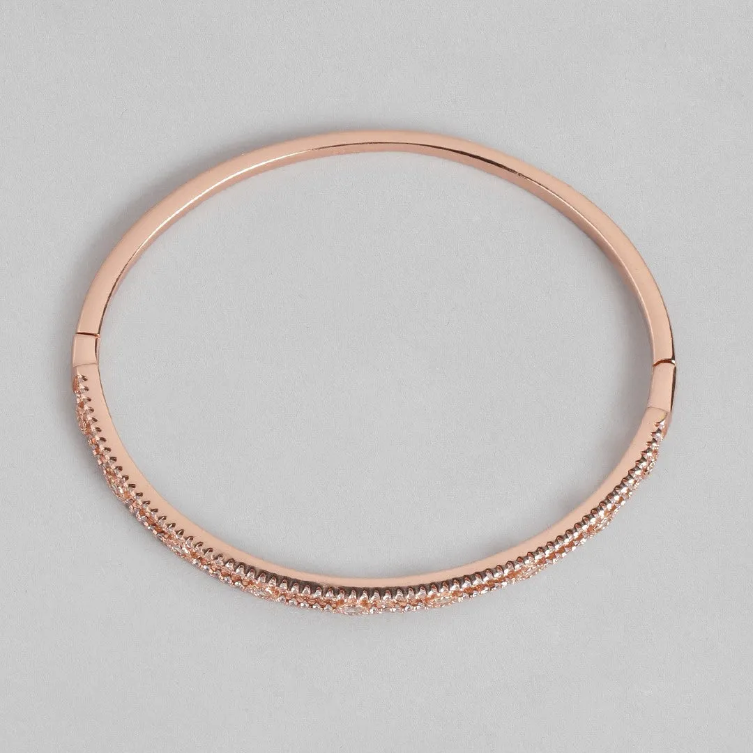 Radiant Elegance Rose Gold-Plated 925 Sterling Silver Kada Bracelet