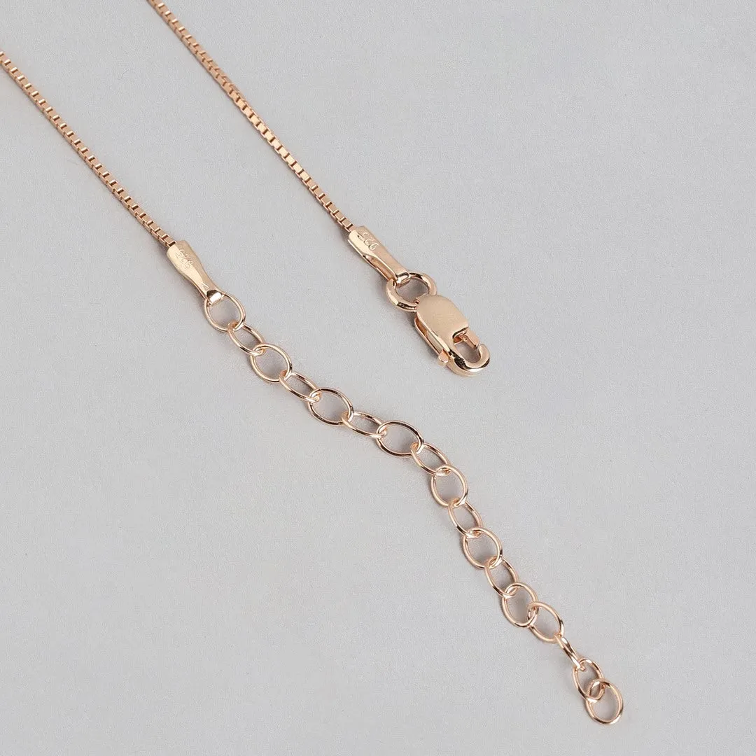 Radiant Pearl Bouquet CZ & Pearl Rose Gold 925 Sterling Silver Pendant with Chain