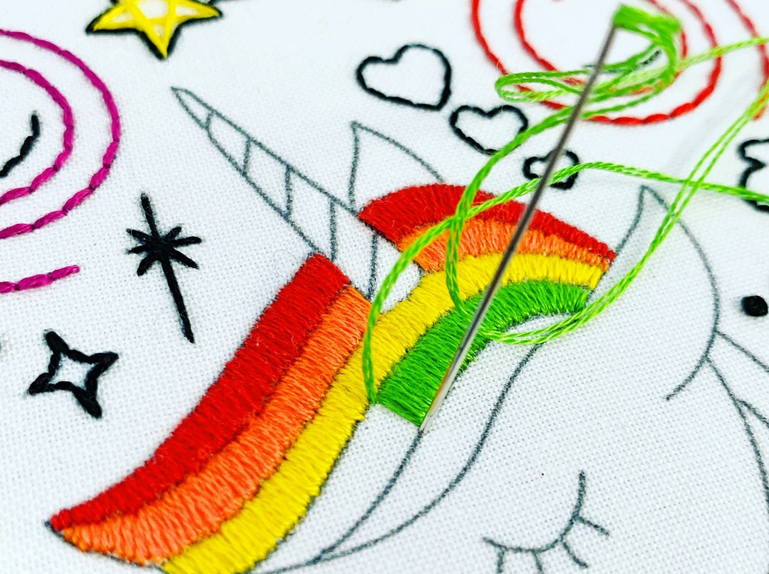 Rainbow Unicorn Embroidery Kit