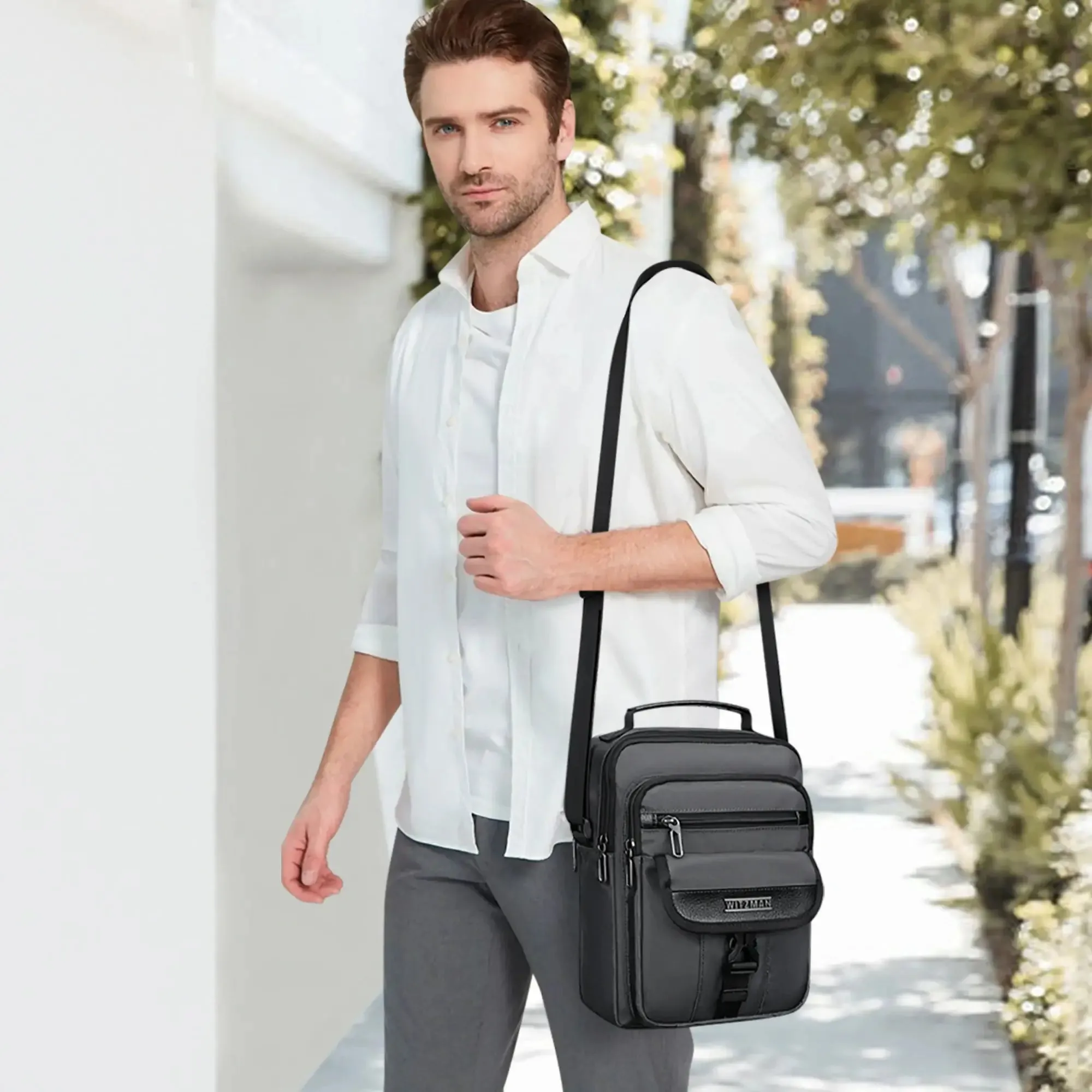 Travel Shoulder Bag Lightweight Small Casual Messenger Bag for Work Traveling