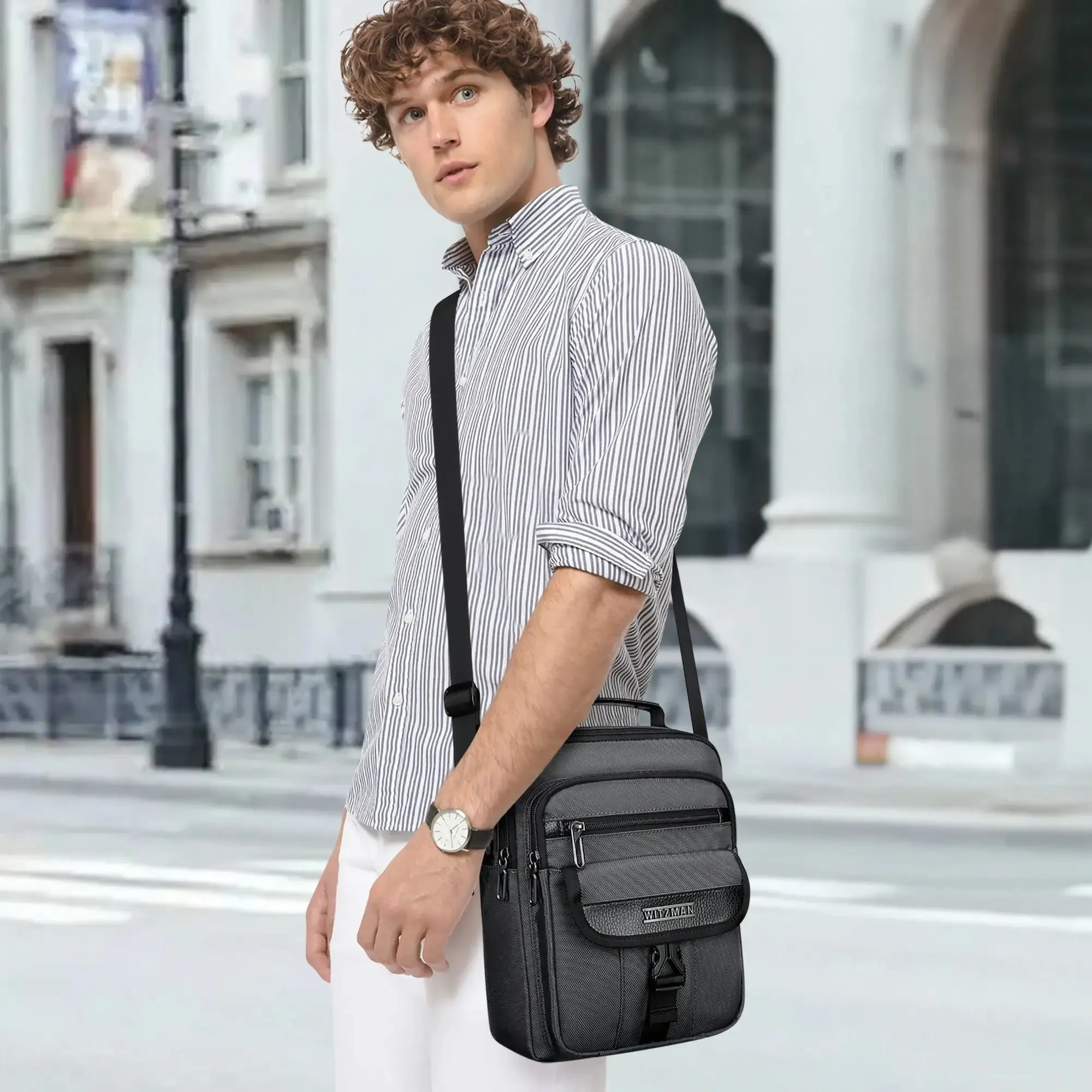 Travel Shoulder Bag Lightweight Small Casual Messenger Bag for Work Traveling