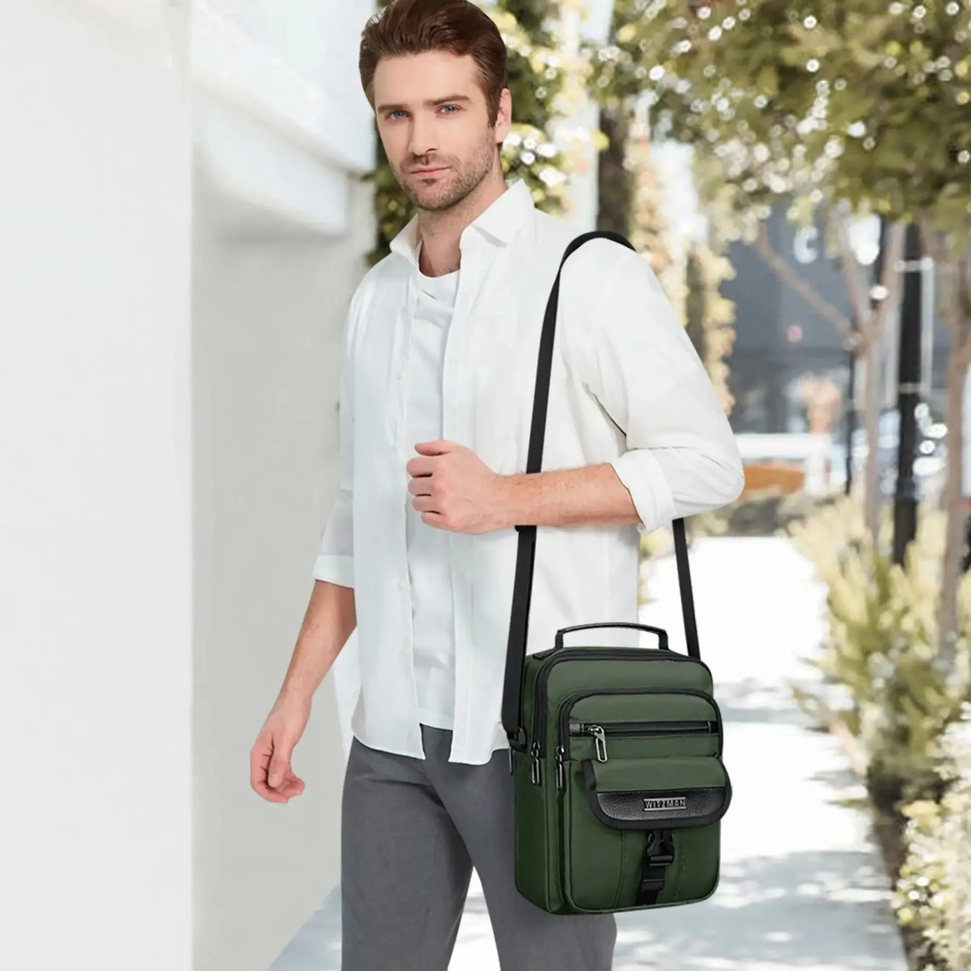 Travel Shoulder Bag Lightweight Small Casual Messenger Bag for Work Traveling