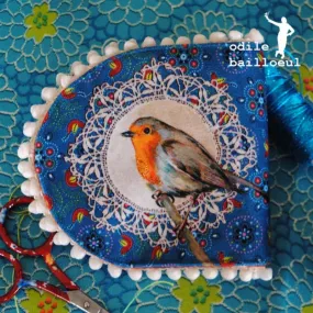 Velvet needlecase  -  bird
