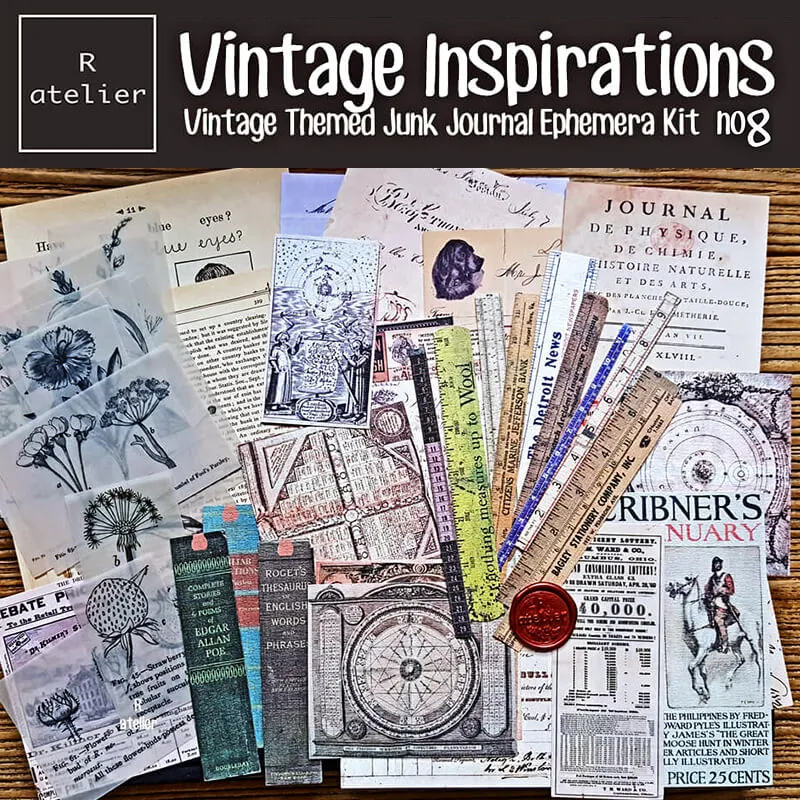 Vintage Inspirations Scrapbooking Paper Ephemera Kit